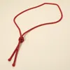 Fashnzfab Bling Studded Knot Pointed Long Necklace In Red
