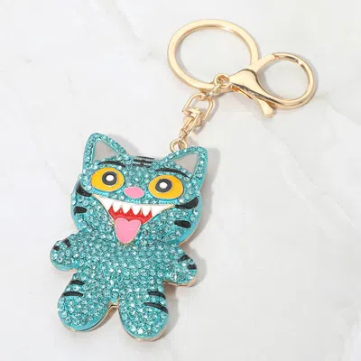 Fashnzfab Bling Studded Kpop Demon Hunters Derpy Keychain Bag Charm In Multi