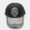 Fashnzfab Bling Studded Lion Pointed Geometric Pattern Pointed Baseball Cap In Multi