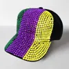 Fashnzfab Bling Studded Mardi Gras Baseball Cap In Multi