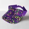 Fashnzfab Bling Studded Mardi Gras Visor Hat In Multi
