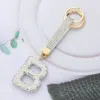 Fashnzfab Bling Studded Monogram Initial B Keychain In Metallic