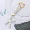 Fashnzfab Bling Studded Monogram Initial K Keychain In Gold