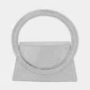 Fashnzfab Bling Studded Oversized Round Top Handle Mini Evening Bag / Crossbody Bag In Silver