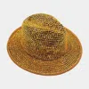 Fashnzfab Bling Studded Panama Hat In Multi