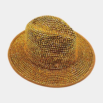 Fashnzfab Bling Studded Panama Hat In Multi