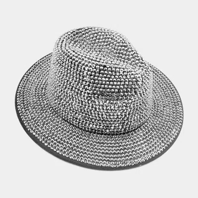 Fashnzfab Bling Studded Panama Hat In Multi