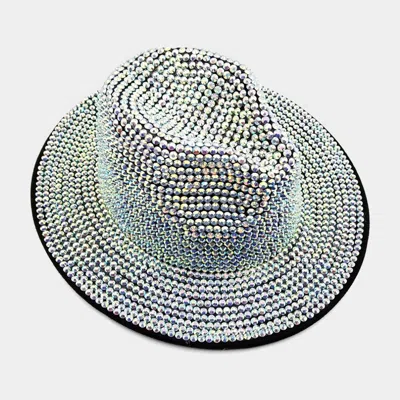 Fashnzfab Bling Studded Panama Hat In Multi