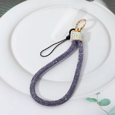 Fashnzfab Bling Studded Phone Strap Keychain Bag Charm In Multi