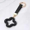 Fashnzfab Bling Studded Quatrefoil Keychain / Bag Charm In Black