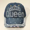Fashnzfab Bling Studded Queen Message Glam Baseball Cap In Multi