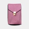 Fashnzfab Bling Studded Rectangle Flap Crossbody Cellphone Bag In Gold