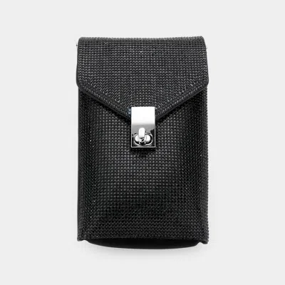 Fashnzfab Bling Studded Rectangle Flap Crossbody Cellphone Bag In Multi
