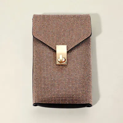 Fashnzfab Bling Studded Rectangle Flap Crossbody Cellphone Bag In Multi
