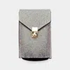 Fashnzfab Bling Studded Rectangle Flap Crossbody Cellphone Bag In White