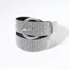 Fashnzfab Bling Studded Solid Belt In Grey