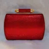 Fashnzfab Bling Studded Structured Hardcase Clutch Evening Bag / Crossbody Bag In Red