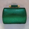 Fashnzfab Bling Studded Structured Hardcase Clutch Evening Bag / Crossbody Bag In Green