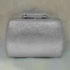 Fashnzfab Bling Studded Structured Hardcase Clutch Evening Bag / Crossbody Bag In Silver