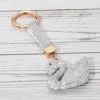 Fashnzfab Bling Studded Swan Keychain / Bag Charm In Silver