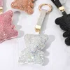 Fashnzfab Bling Studded Teddy Bear Keychain / Bag Charm In Multi