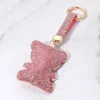 Fashnzfab Bling Studded Teddy Bear Keychain / Bag Charm In Pink