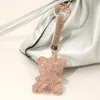 Fashnzfab Bling Studded Teddy Bear Keychain / Bag Charm In Yellow