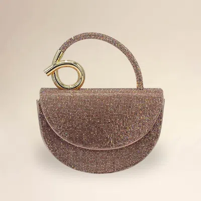 Fashnzfab Bling Studded Top Handle Evening Crossbody Bag In White