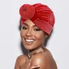 Fashnzfab Bling Studded Turban Hat In Red