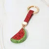 Fashnzfab Bling Studded Watermelon Keychain / Bag Charm In Red