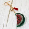 Fashnzfab Bling Studded Watermelon Slice Tassel Keychain / Bag Charm In Multi