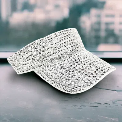 Fashnzfab Bling Studded Wide Brim Visor Hat In Multi