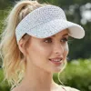 Fashnzfab Bling Studded Wide Brim Visor Hat In Multi