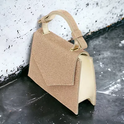 Fashnzfab Bling Top Handle Handbag / Crossbody Bag In Gold