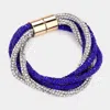 Fashnzfab Bling Twisted Layered Magnetic Bracelet Blue, Clear In Multi