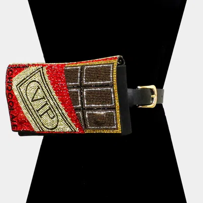 Fashnzfab Bling Vip Credit Card Fanny Pack / Belt / Crossbody Bag In Red