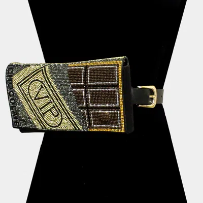 Fashnzfab Bling Vip Credit Card Fanny Pack / Belt / Crossbody Bag In Black