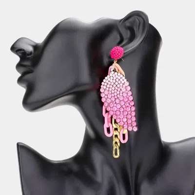 Fashnzfab Bling Wing Chain Link Dangle Earrings In Multi