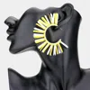 Fashnzfab Bohemian Fringe Hoop Earrings In Yellow