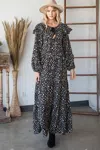 Fashnzfab Bohemian Maxi Dress In Black
