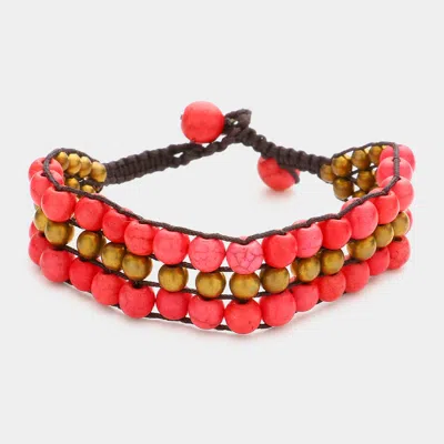 Fashnzfab Bohemian Round Bead Stacked Bracelet In Multi