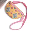 Fashnzfab Boho Abstract Pattern Embroidered Crossbody Belt Bag / Sling Bag / Fanny Pack In Yellow