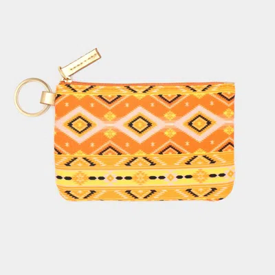 Fashnzfab Boho Aztec Patterned Id Wallet Detachable Lanyard In Yellow