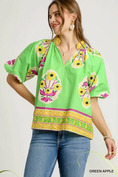 Fashnzfab Boho-chic Floral Print Blouse