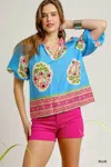 Fashnzfab Boho-chic Floral Print Blouse