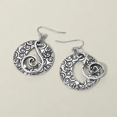 Fashnzfab Boho Filigree Swirl Circle Drop Dangle Earrings In Multi