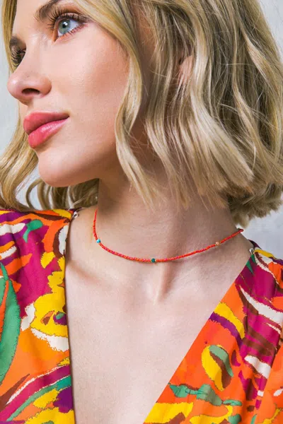 Fashnzfab Boho Flex Red Choker