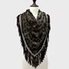 Fashnzfab Boho Fringe Fur Scarf In Brown