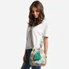 Fashnzfab Boho Ikat Pattern Woven Tassel Crossbody Bucket Bag In Blue