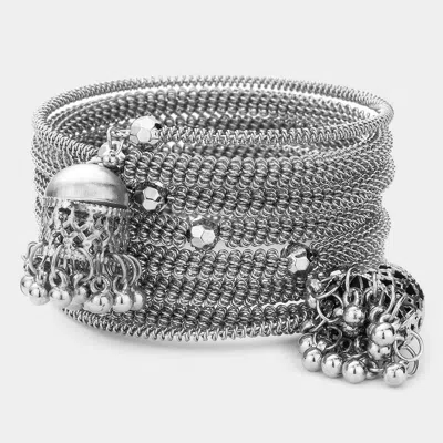 Fashnzfab Boho Metal Coil Bracelet Silver In Metallic